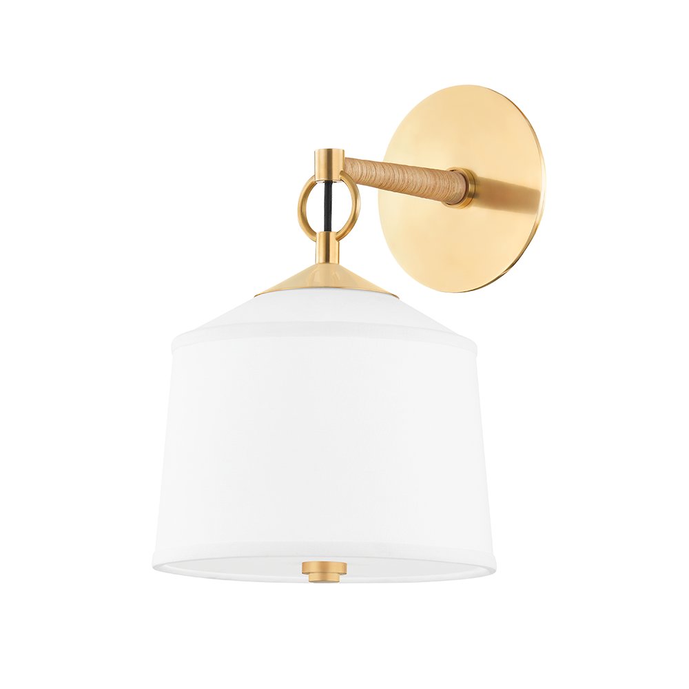White Plains Wall Sconce, Aged Brass