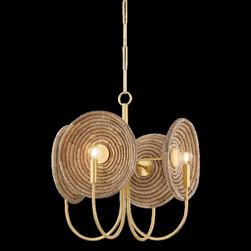 Ashby Chandelier, Aged Brass