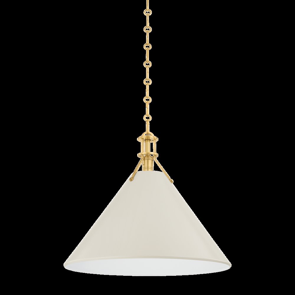 Painted No. 2 Pendant, Aged Brass