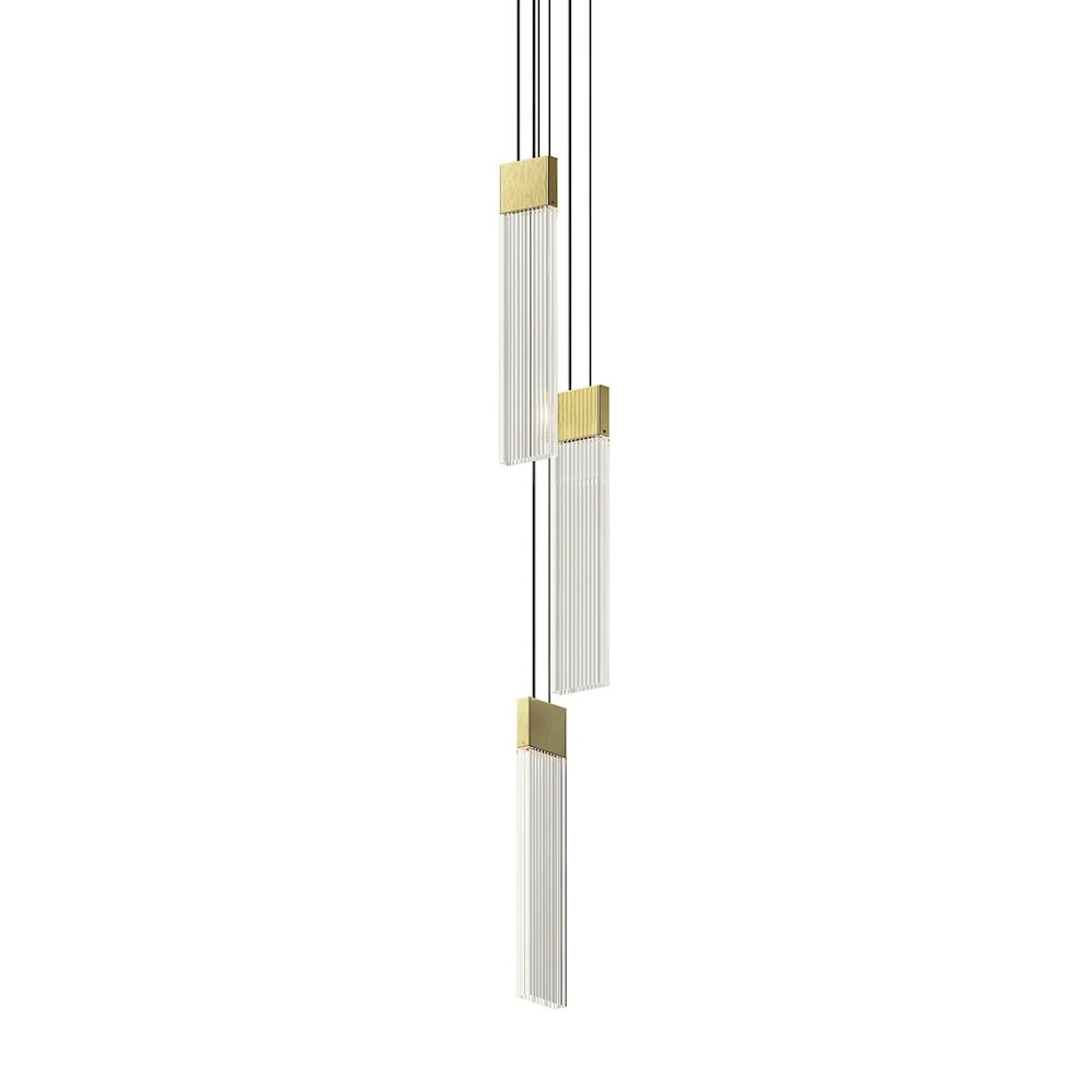 V Panels Pendant, Brass