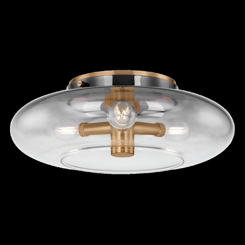 Gunner Flush Mount, Patina Brass
