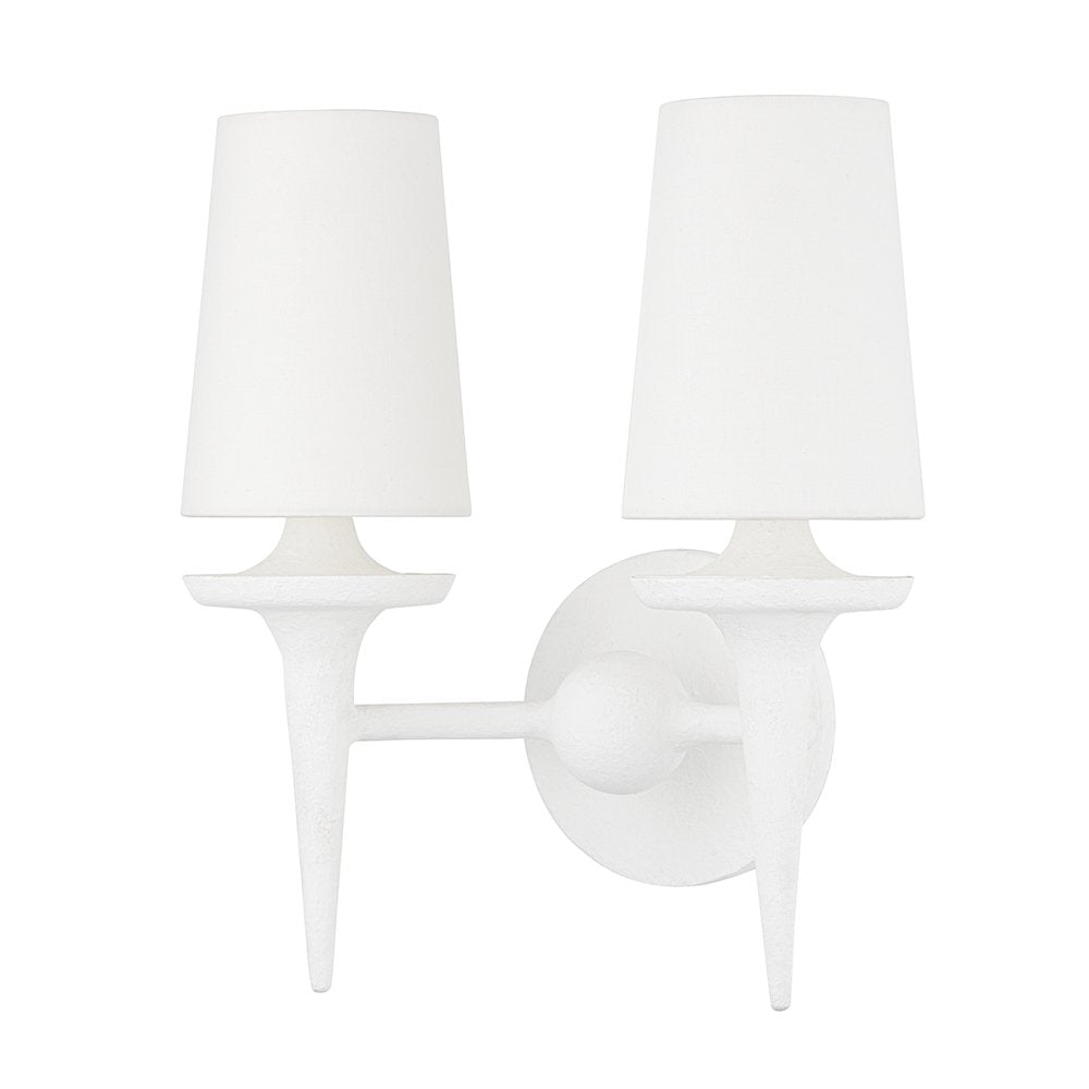 Torch Wall Sconce, White Plaster