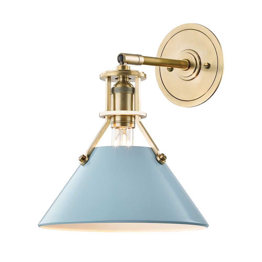 Painted No.2 Wall Sconce, Aged Brass