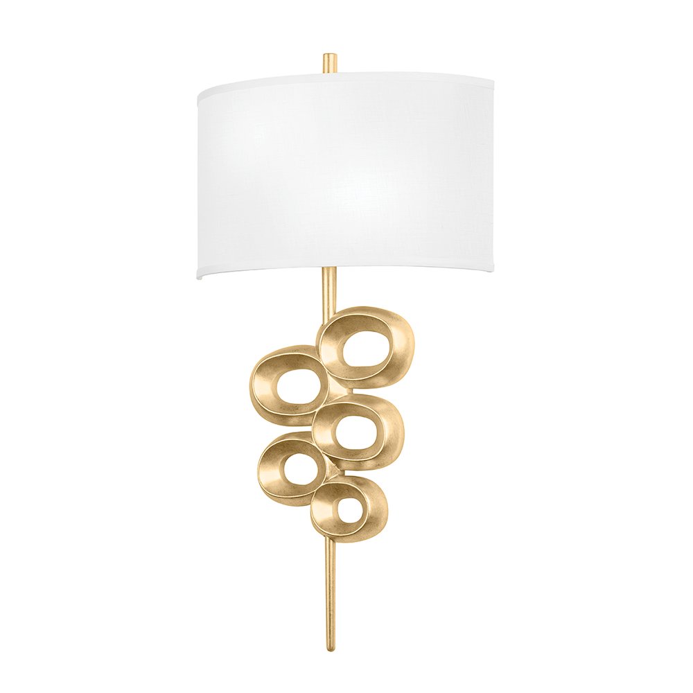 Tourmaline Wall Sconce, Vintage Gold Leaf