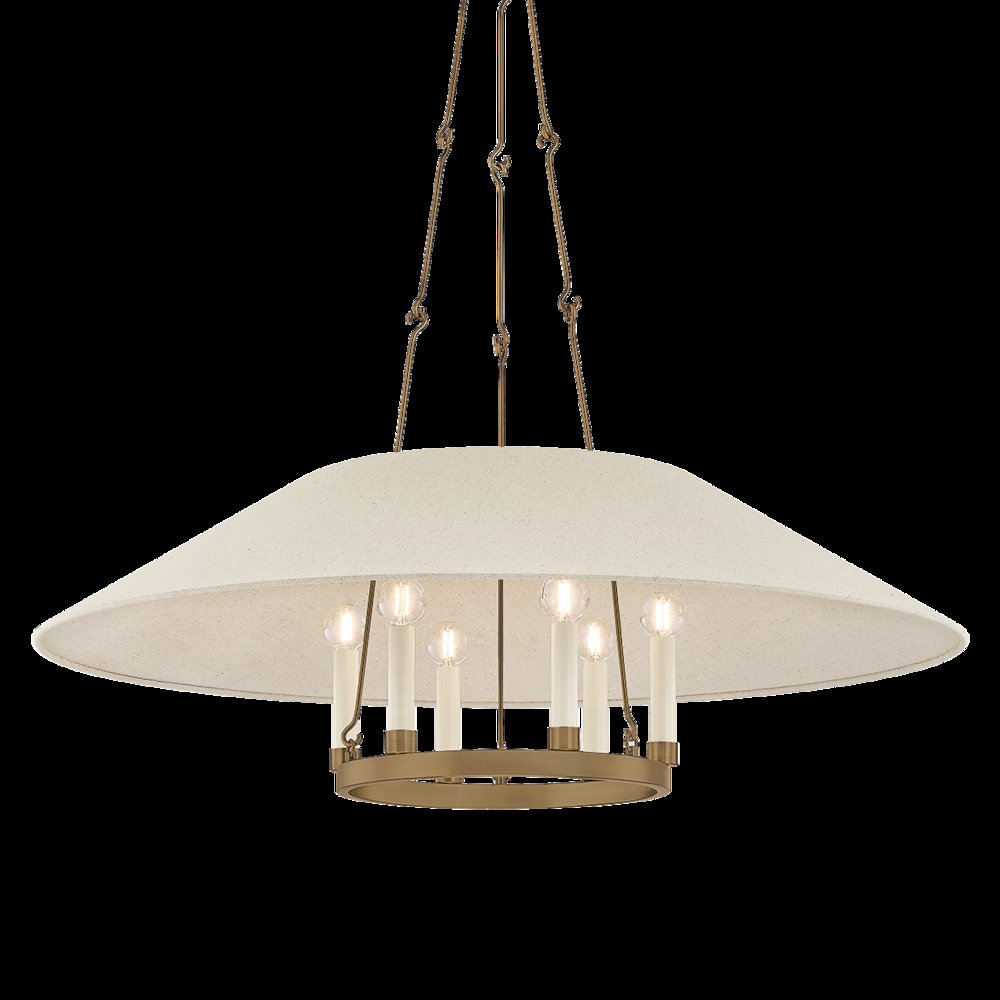 Archive Chandelier, Patina Brass