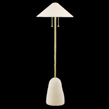 Maia Floor Lamp, Aged Brass