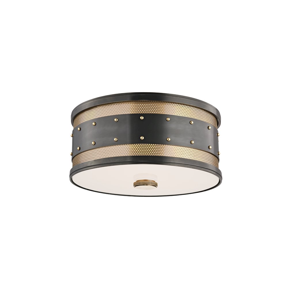 Gaines Flush Mount, Aged Brass, Old Bronze