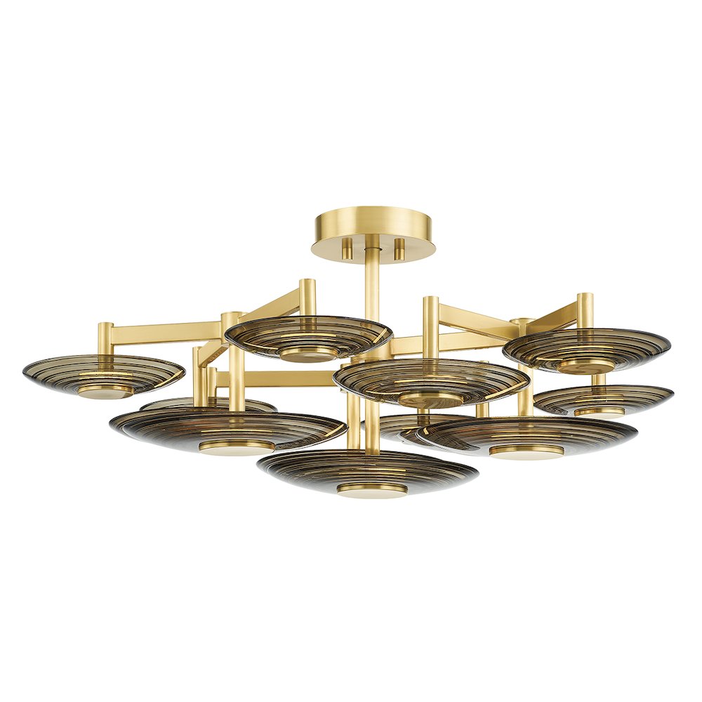 Griston Semi Flush, Aged Brass