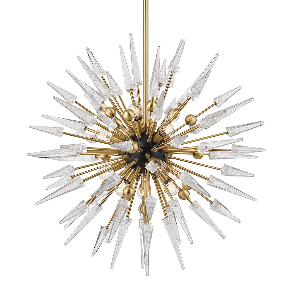 Sparta Chandelier, Aged Brass