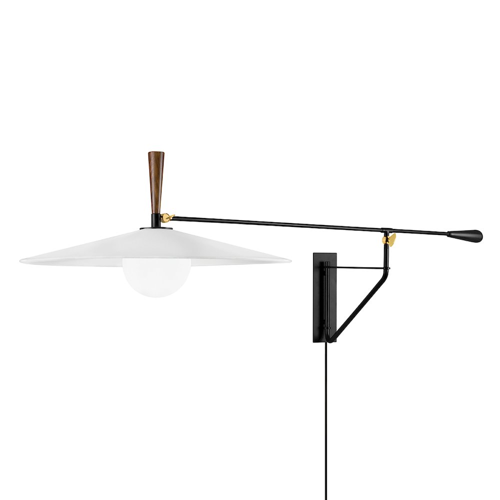 Duarte Plug-In Sconce, Patina Brass