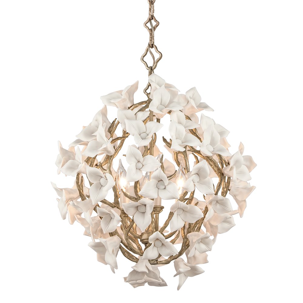 Lily Chandelier, Stria Gold Leaf