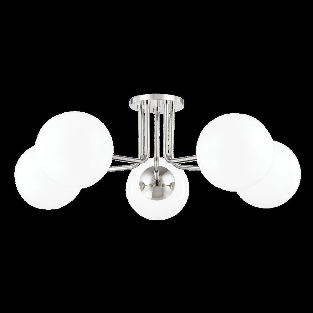 Stella Semi Flush, Polished Nickel
