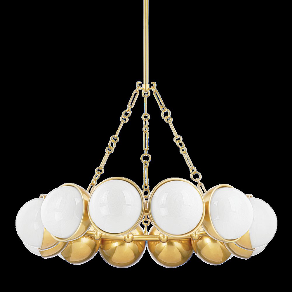 Althea Chandelier, Vintage Polished Brass