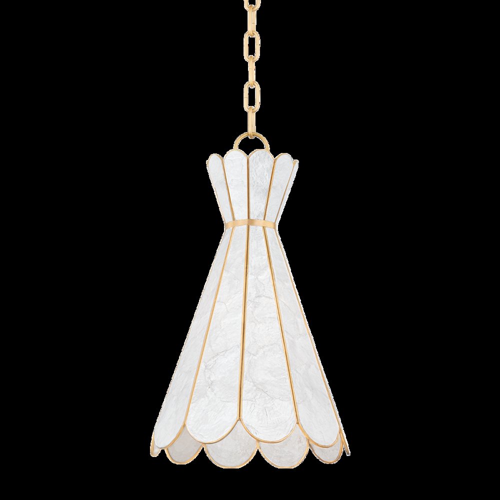 Lyra Pendant, Aged Brass