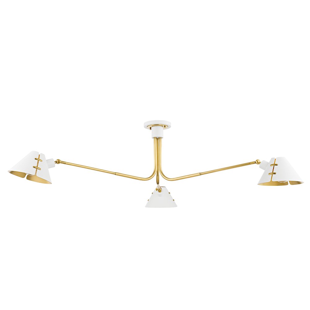 Split Semi Flush, Aged Brass