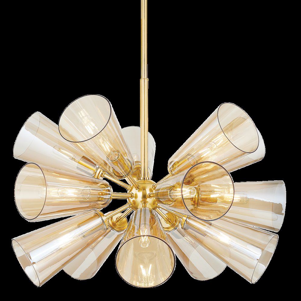 Hartwood Chandelier, Aged Brass