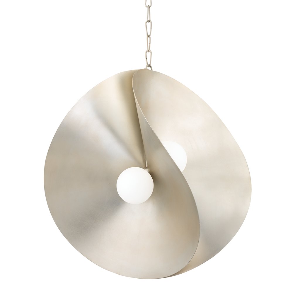 Peony Pendant, Warm Silver Leaf