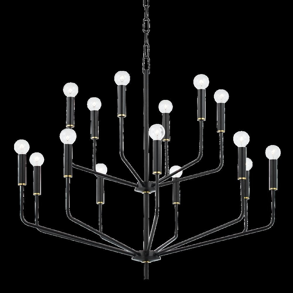 Bailey Chandelier, Aged Brass