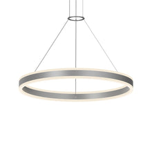 Double Corona Pendant, Bright Satin Aluminum