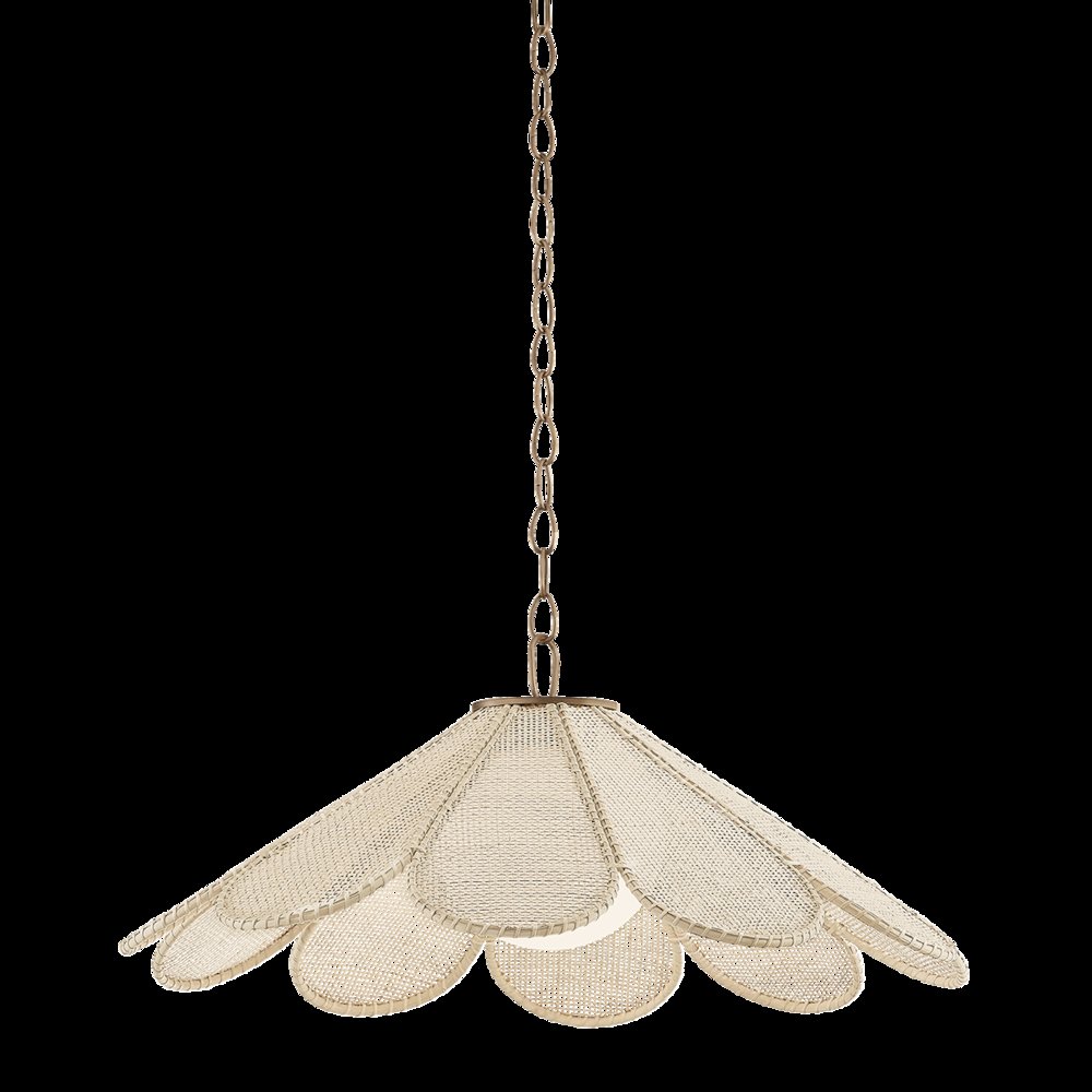 Petal Pendant, Patina Brass
