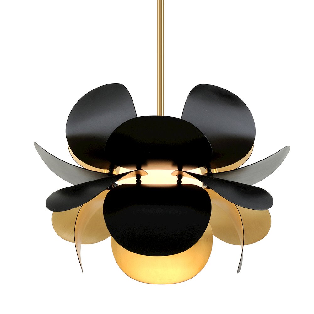 Ginger Chandelier, Gold Leaf