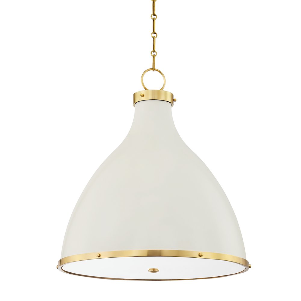 Painted No. 3 Pendant, Aged Brass