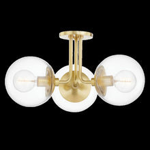 Meadow Semi Flush, Aged Brass