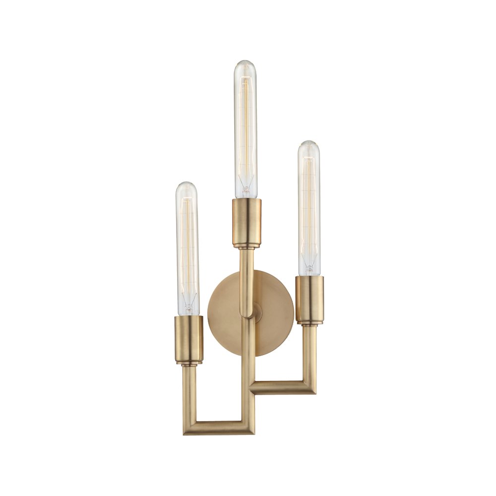 Angler Wall Sconce, Aged Brass