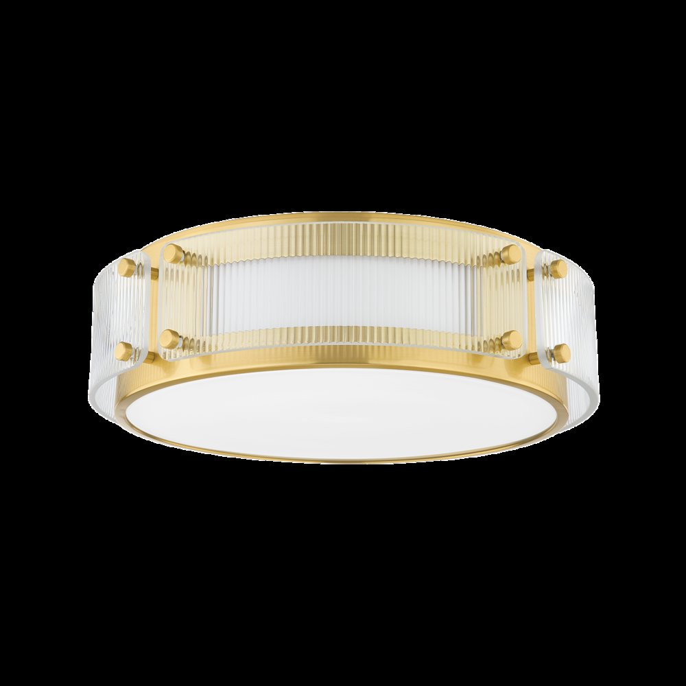 Clifford Flush Mount, Aged Brass