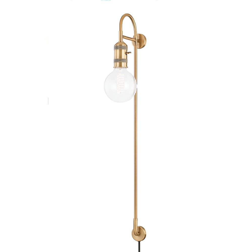 Dean Plug-In Sconce, Patina Brass
