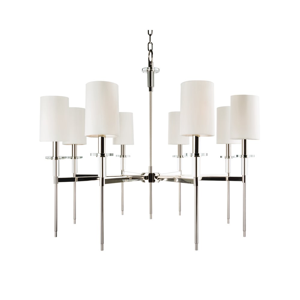 Amherst Chandelier, Polished Nickel