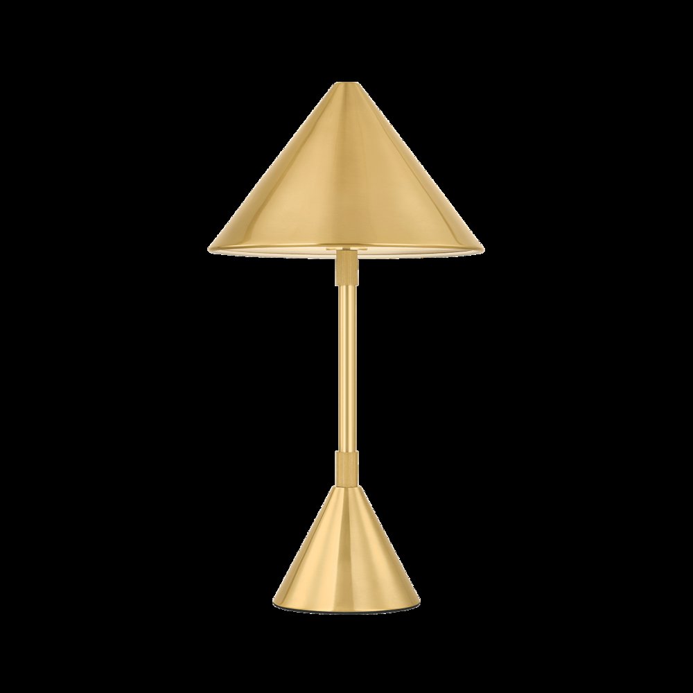 Salma Rechargeable Table Lamp, Aged Brass