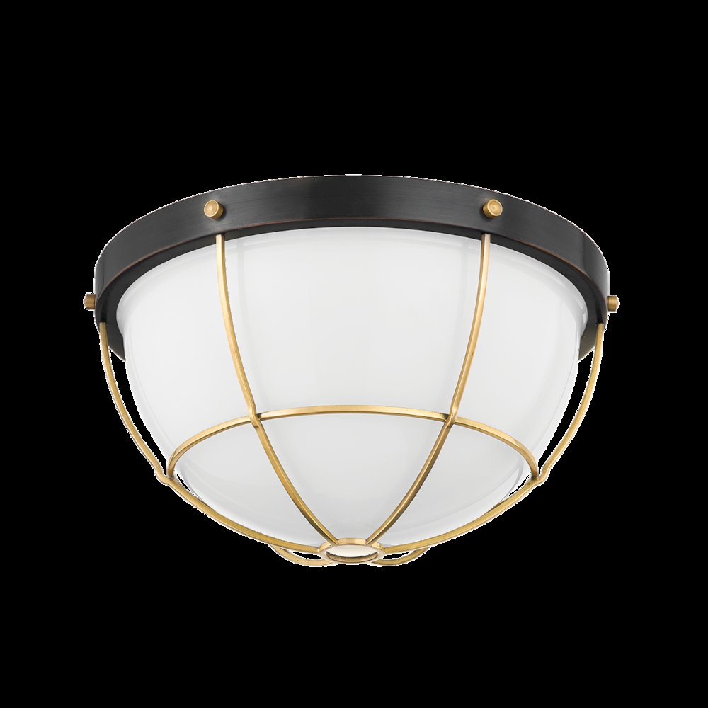 Holkham Flush Mount, Aged Brass