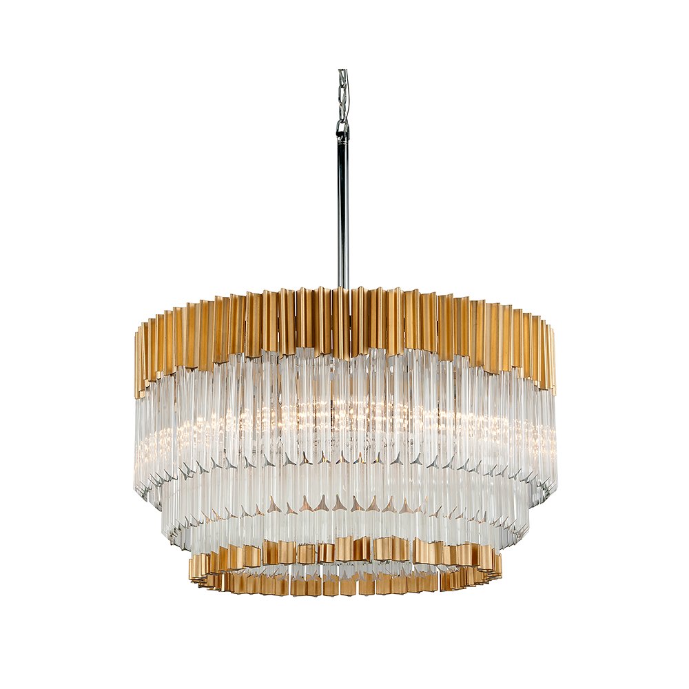 Charisma Chandelier, Gold Leaf