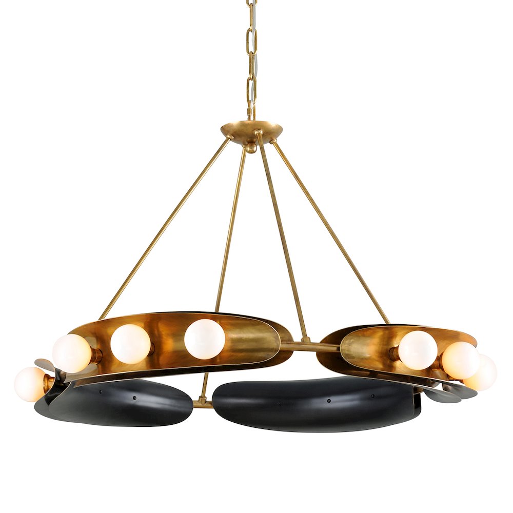 Hopper Chandelier, Vintage Brass