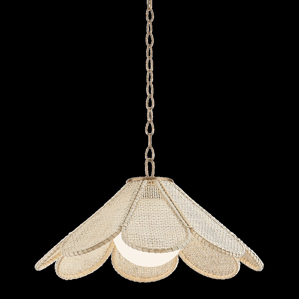 Petal Pendant, Patina Brass