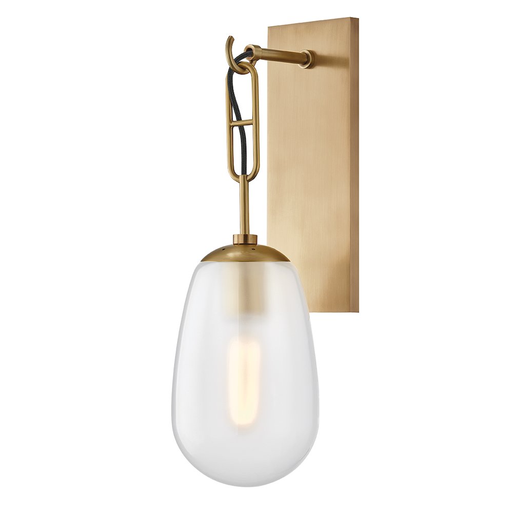Bruckner Wall Sconce, Aged Brass