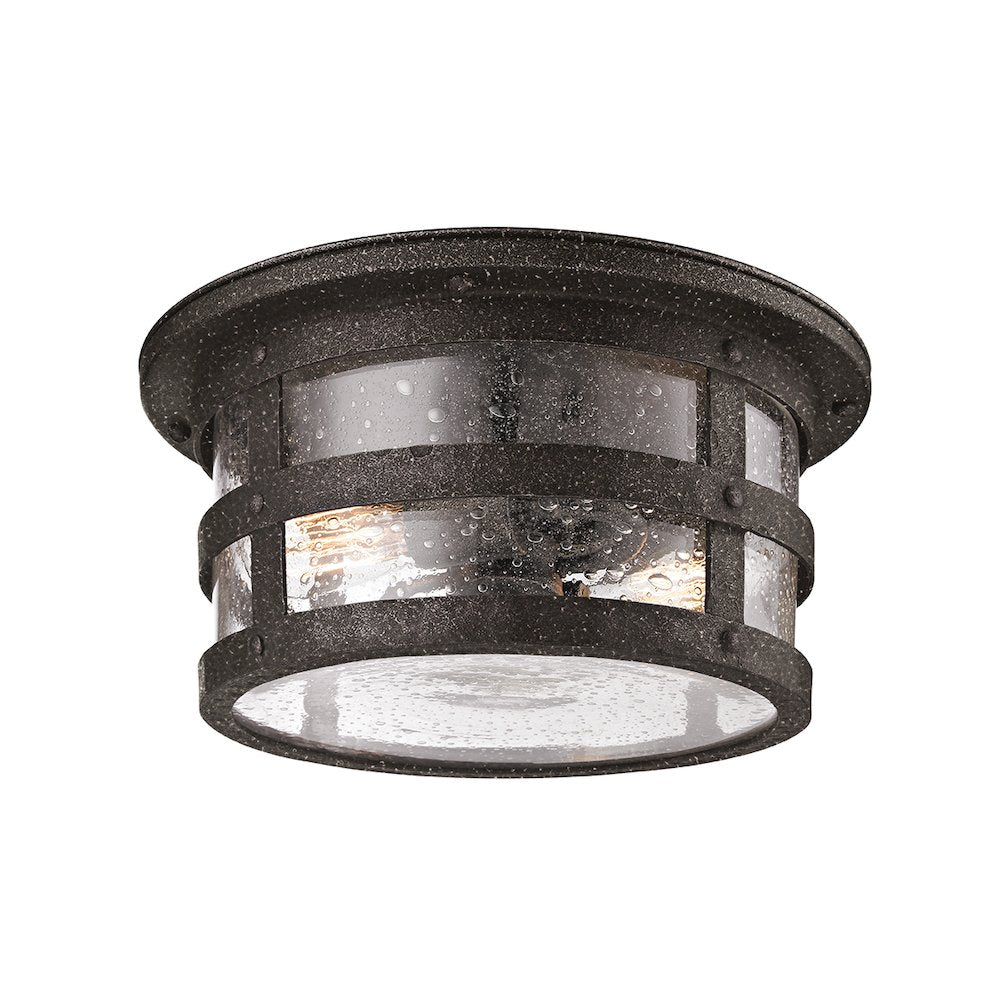 Barbosa Exterior Flush Mount, Aged Pewter