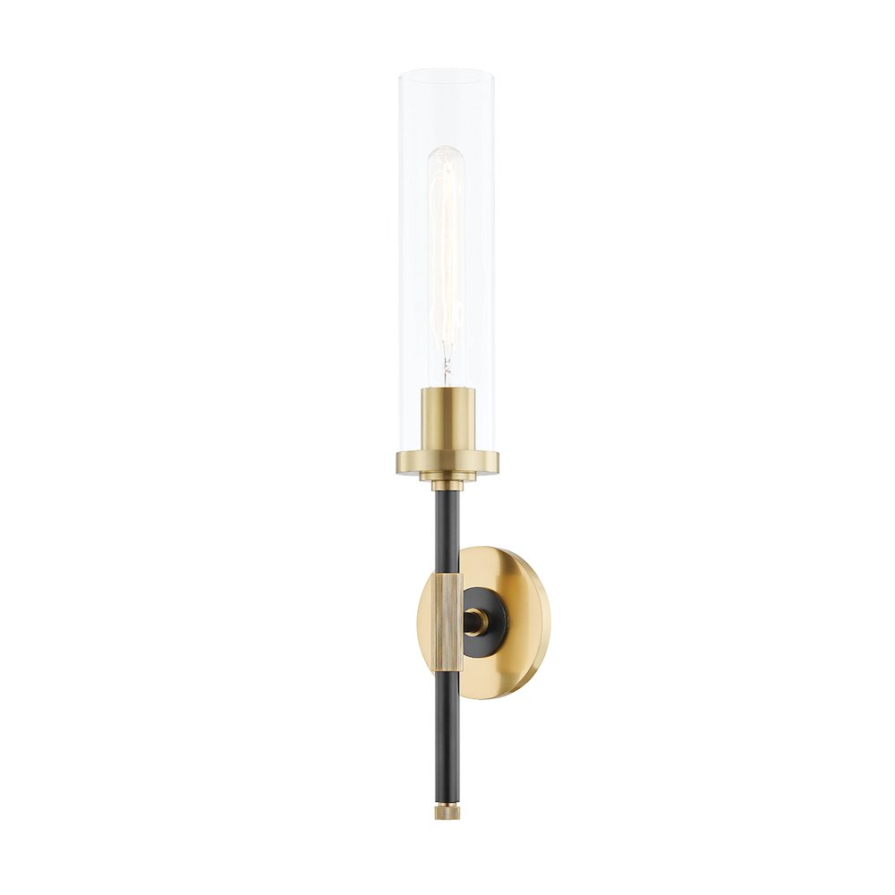Bowery Wall Sconce, Aged Brass, Old Bronze