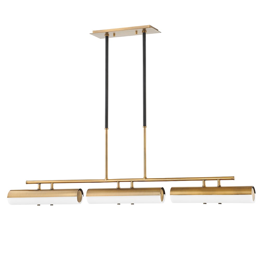 Titus Linear Chandelier, Patina Brass