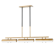 Titus Linear Chandelier, Patina Brass