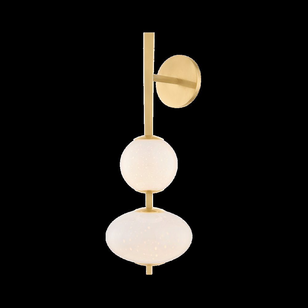 Charoite Wall Sconce, Vintage Brass