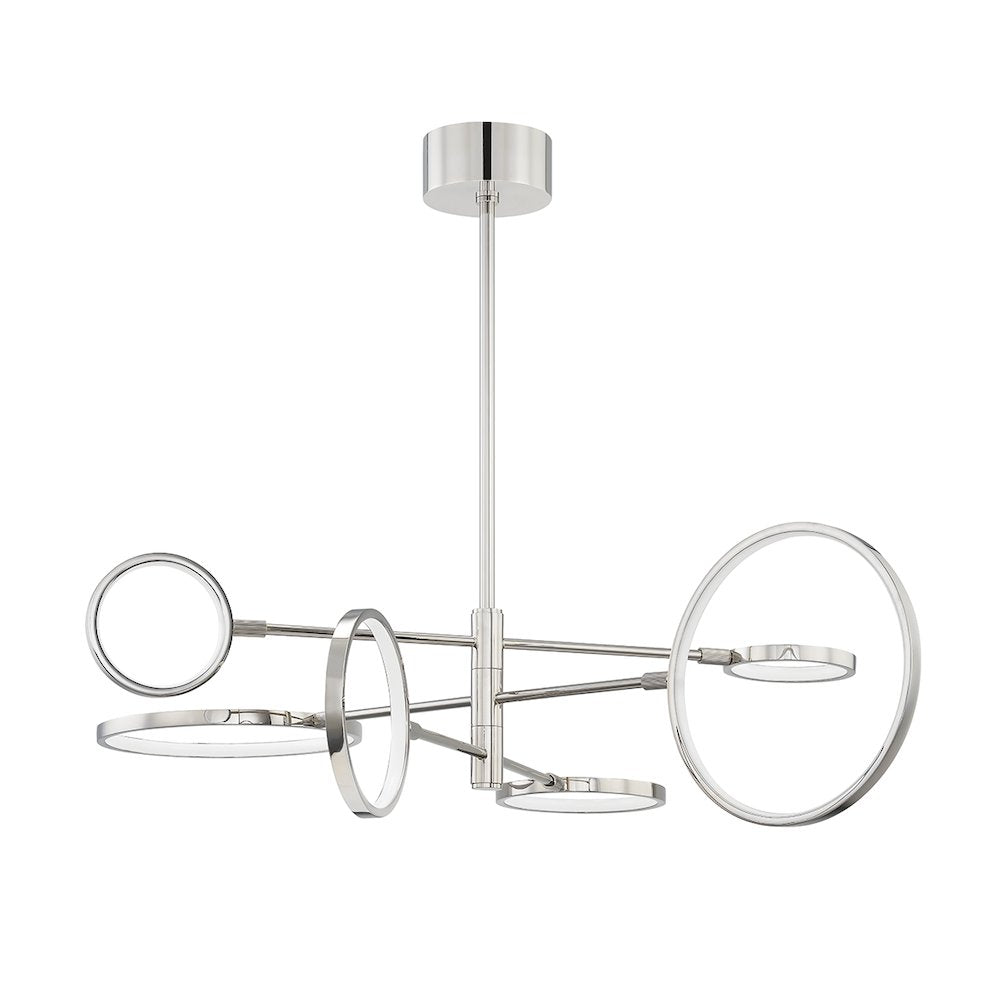 Saturn Chandelier, Polished Nickel