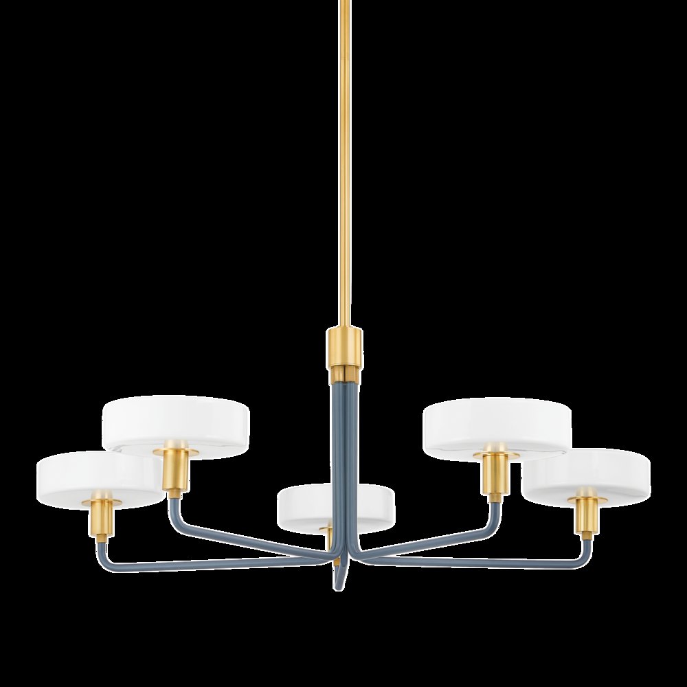 Aston Chandelier, Aged Brass