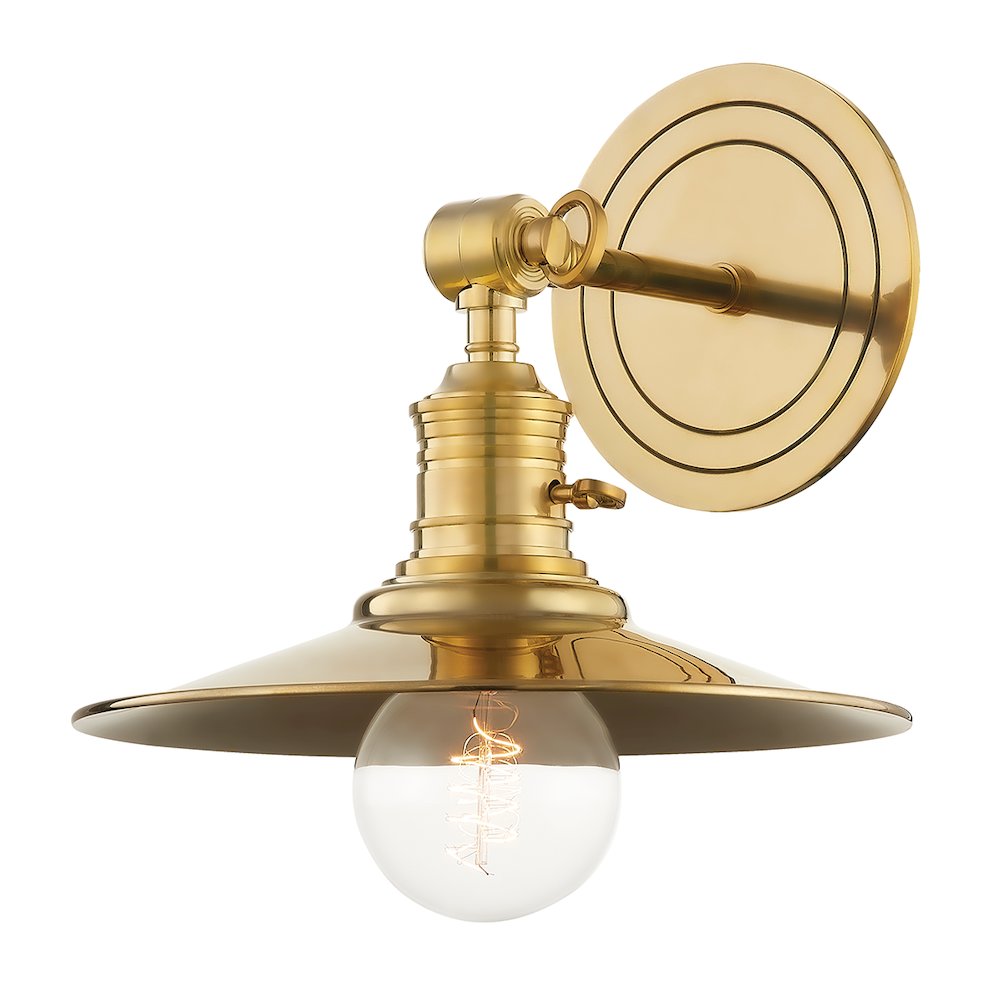 Garden City Wall Sconce, Aged Brass