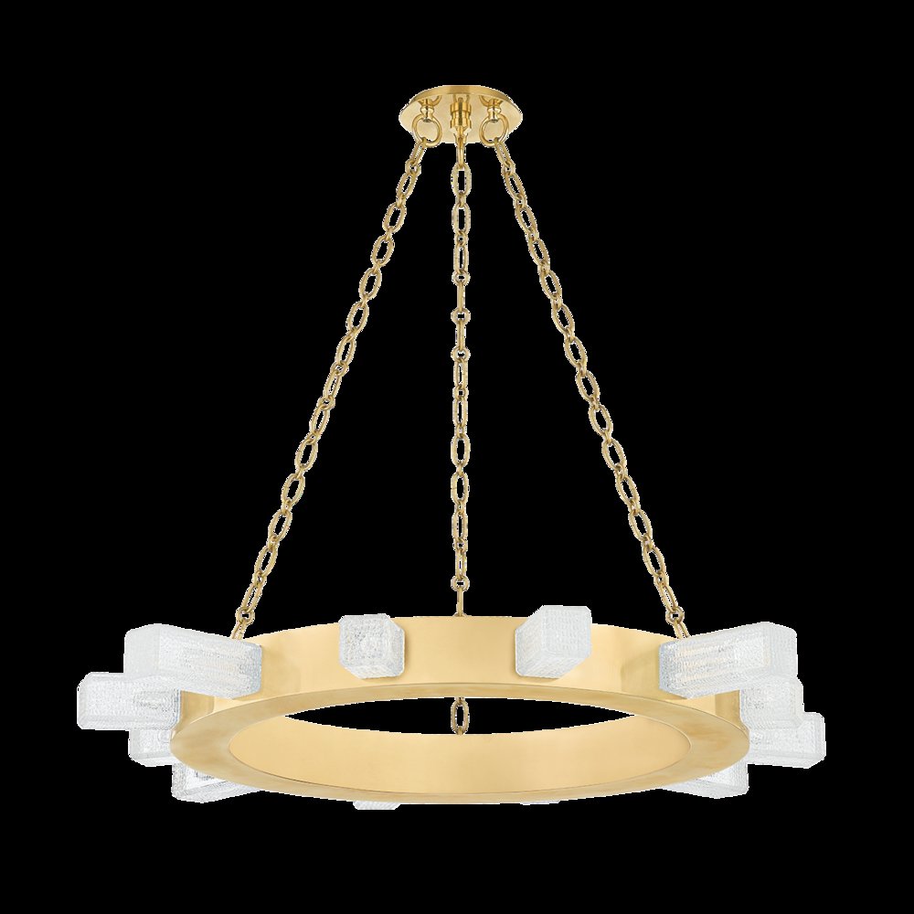 Citrine Chandelier, Vintage Brass