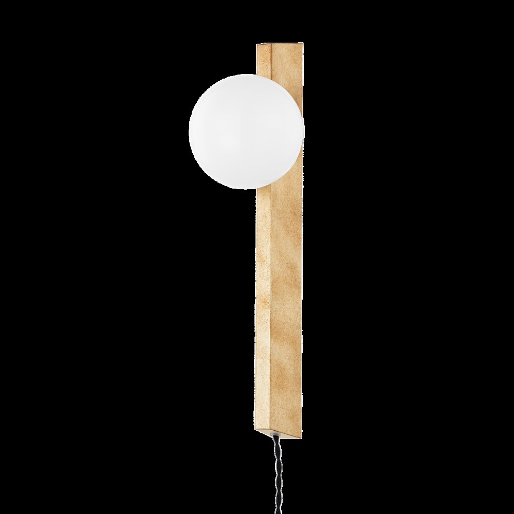 Brisbane Plug-In Sconce, Vintage Gold Leaf