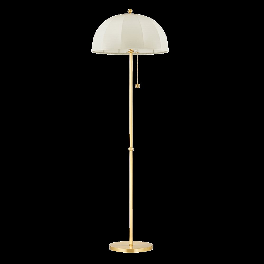 Meshelle Floor Lamp, Aged Brass