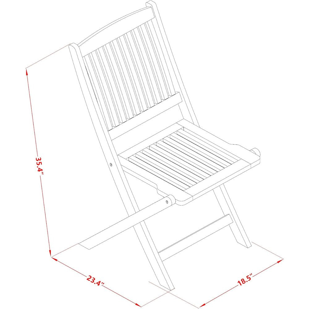 AECM5CWNA - 5 Piece Modern Garden Set - A Wonderful Modern Table with 4 Arm Less Patio Chairs- Natural Oil Finish