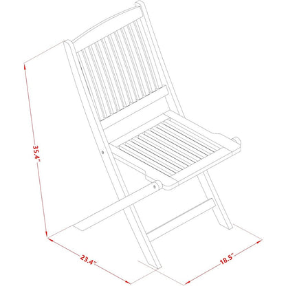 AECM5CWNA - 5 Piece Modern Garden Set - A Wonderful Modern Table with 4 Arm Less Patio Chairs- Natural Oil Finish